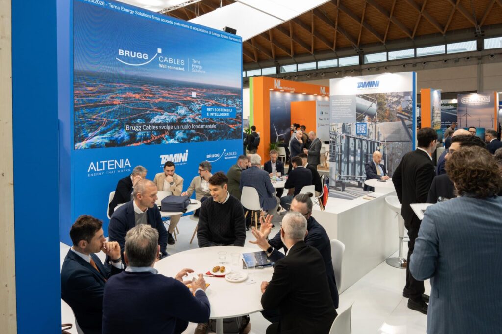 Brugg Cables at KEY – The Energy Transition Expo 2026 1 Brugg Cables booth at energy exhibition showcasing power solutions and industry projects
