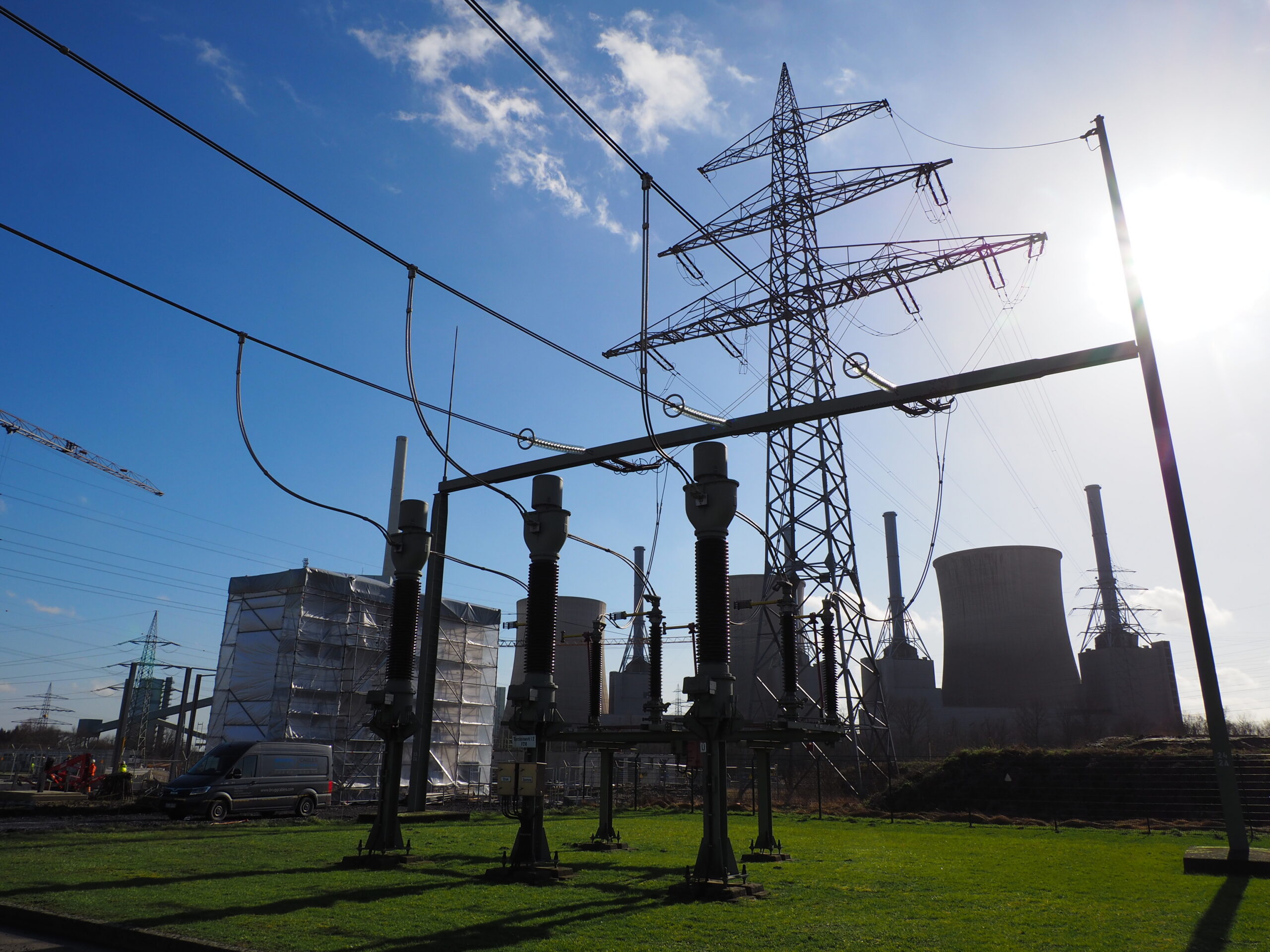 Retrofit for cable systems 1 High voltage substation and transmission tower undergoing retrofit and modernization with Brugg Cables
